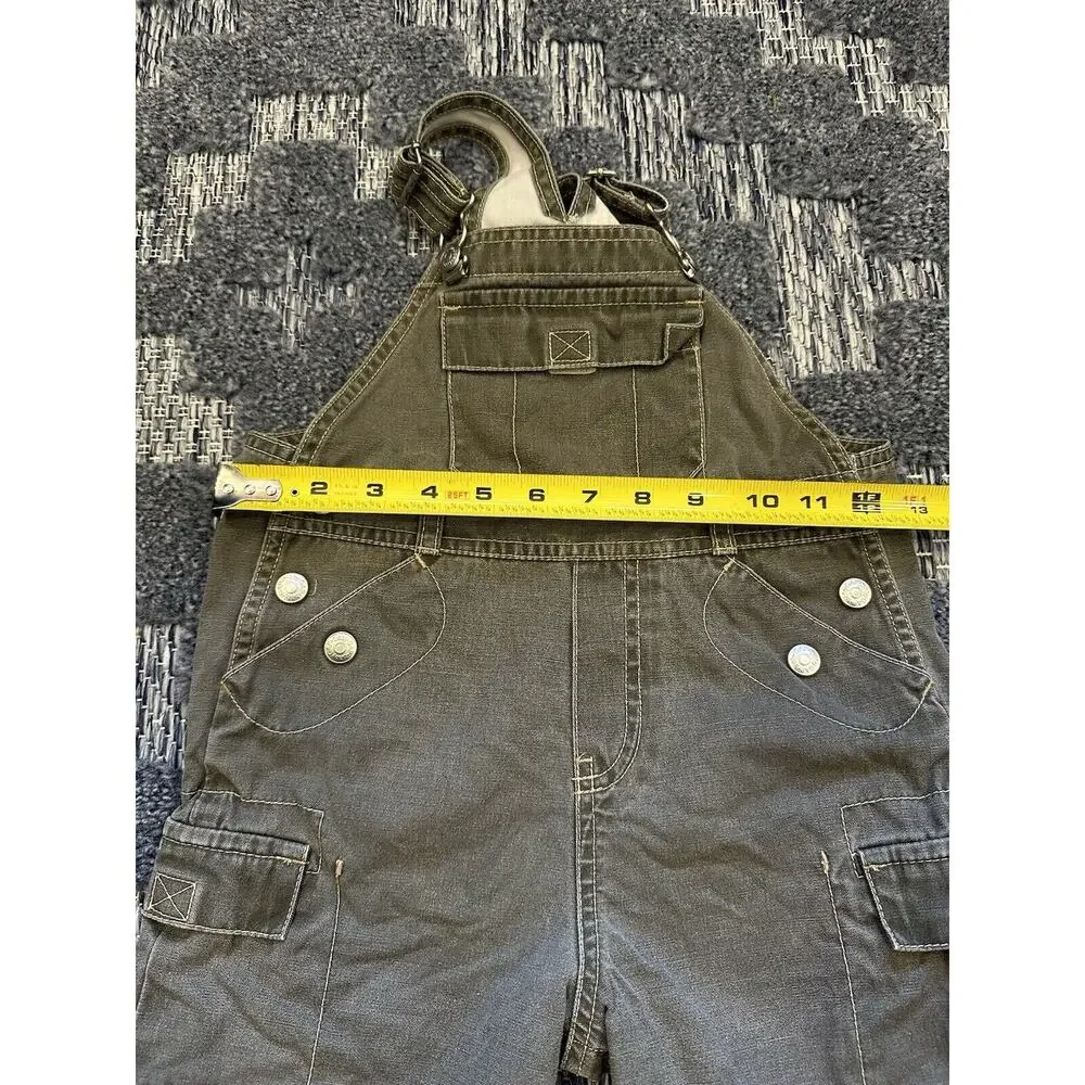 Baby Gap Cargo Overall Shorts 2XL/ 2 Years Gray Denim 2002 Vintage Classic Y2K